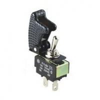 Letecký přepínač s karbonovou krytkou, 12V, 20A 