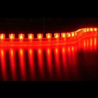 Flexibilní (ohebný) supersvítivý nalepovací LED diodový PVC pásek, 12V 24cm LED, červené světlo, 1ks 