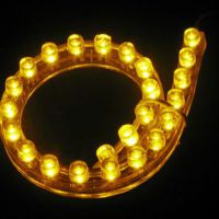 Flexibilní (ohebný) supersvítivý nalepovací LED diodový PVC pásek, 12V 30cm LED, žluté světlo, 1ks 
