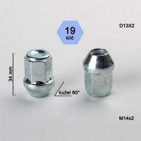 Kolová matice M14x2 uzavřená, kužel 