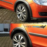 Lemy blatníků - černý desén Fabia II facelift 