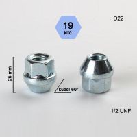 Matice 1/2 UNF kužel otevřená, klíč 19; výška 25 