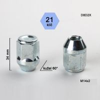 Matice M14x2 kužel, zavřená, klíč 21, výška 34  