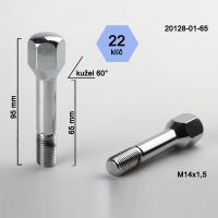 Šroub M14x1,5x65 kužel chrom; (Ferrari, Maserati), výška 95  
