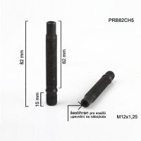 Šteft (svorník) M12x1,25x62+15 oboustranný závit, černý, celková délka 82  