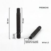 Šteft (svorník) M14x1,5x70+15 oboustranný závit, černý, celková délka 90  
